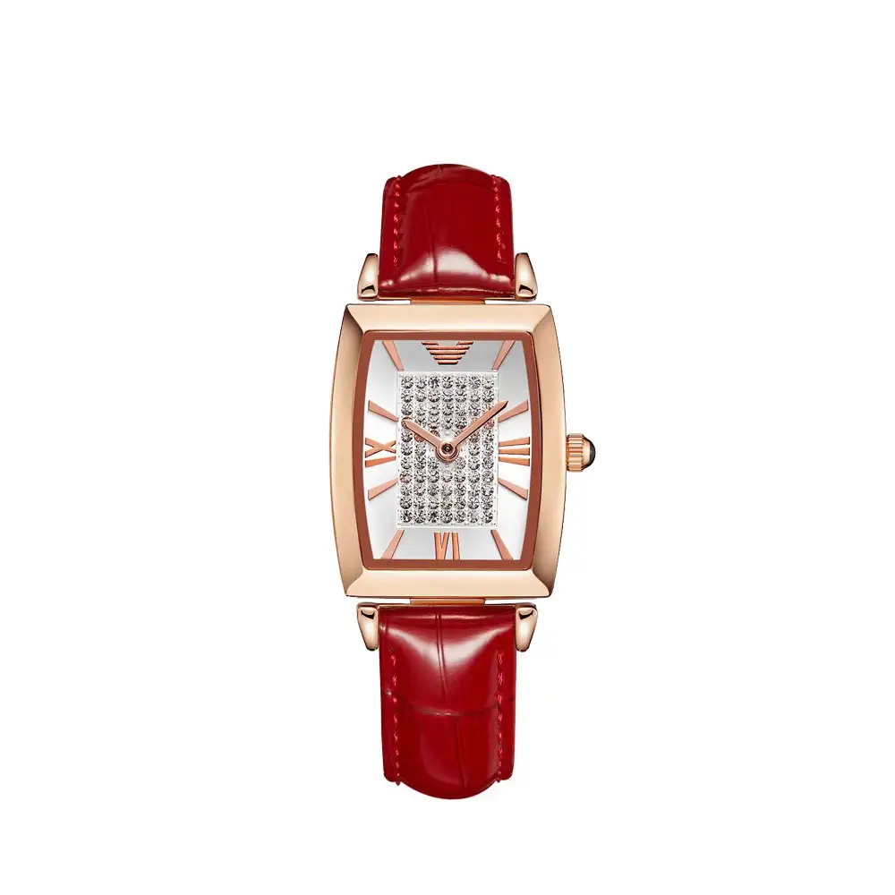 Rose Gold Square Watch with Diamond Dial for Women - Image 6