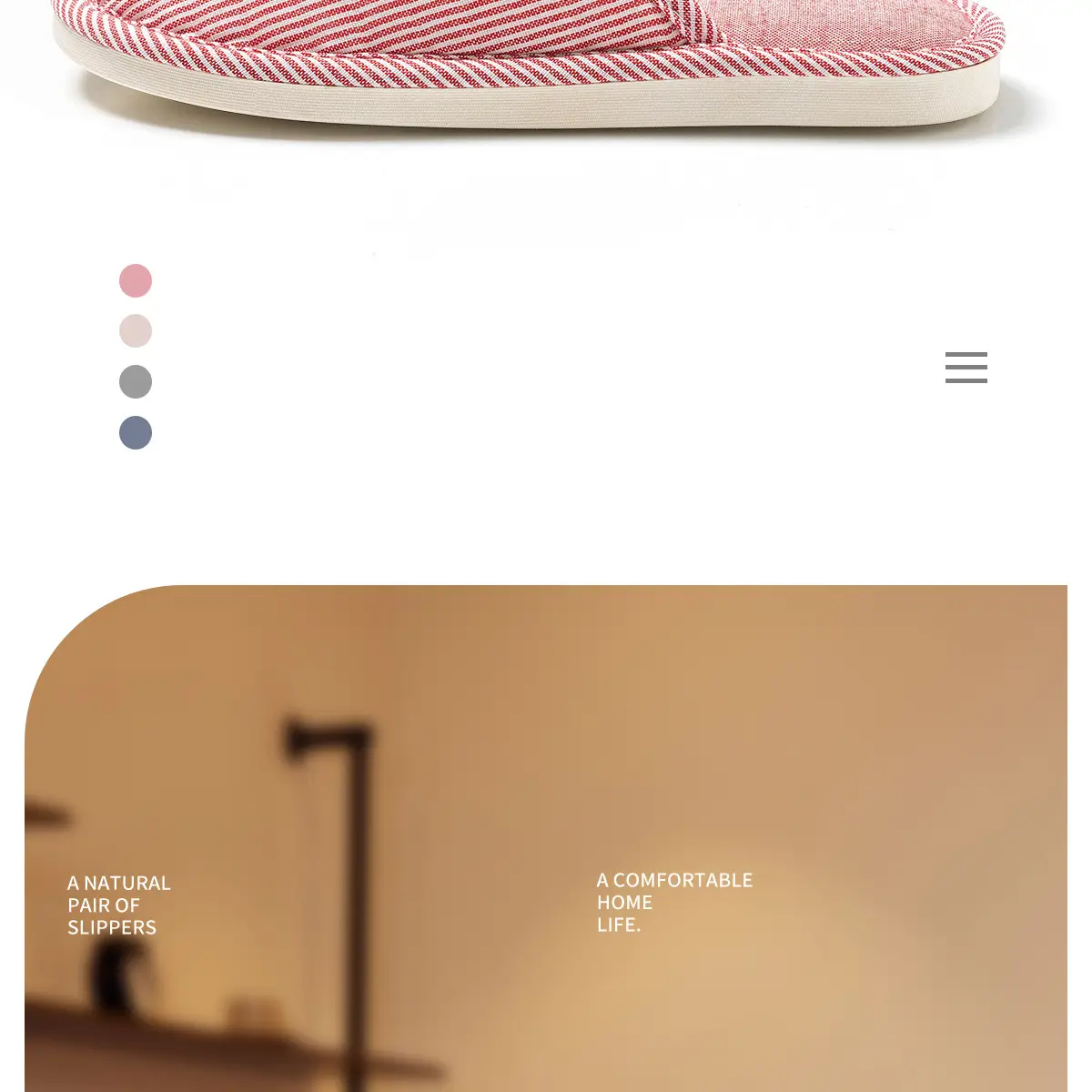Japanese Cotton Linen Slippers Women Pink Striped All Season Comfort — feature 5
