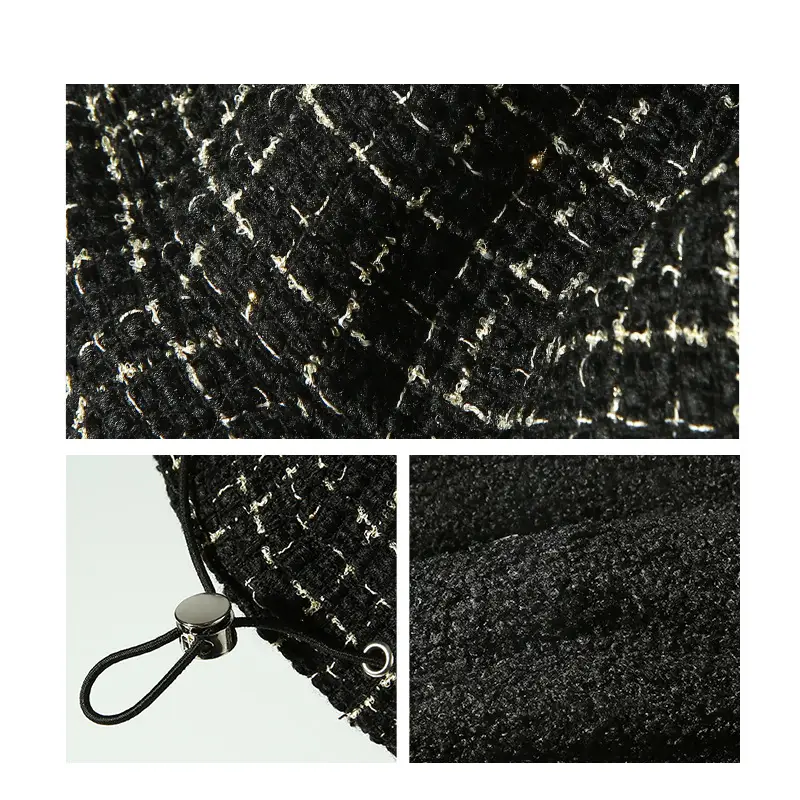 Women's Black Fleece Bucket Hat with Duck Tongue Design - Image 5