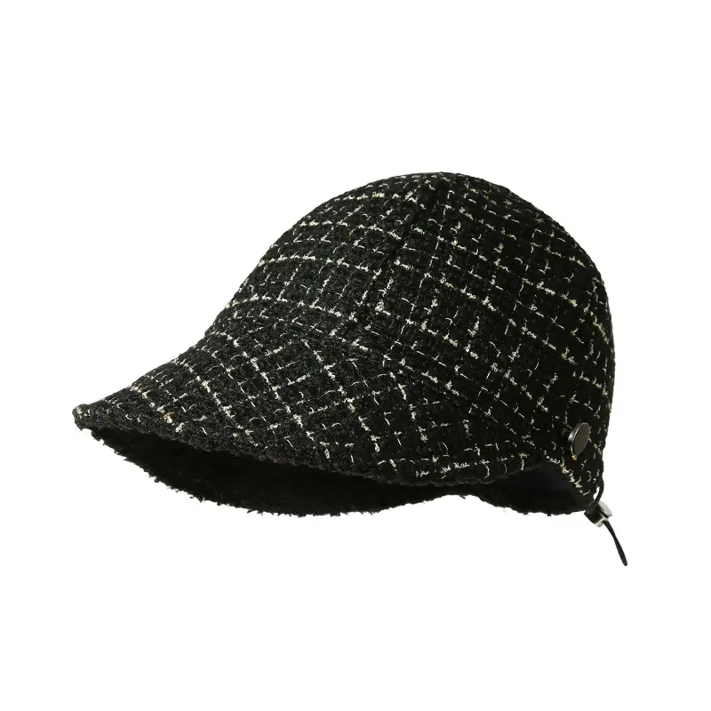 Women's Black Fleece Bucket Hat with Duck Tongue Design - Image 6
