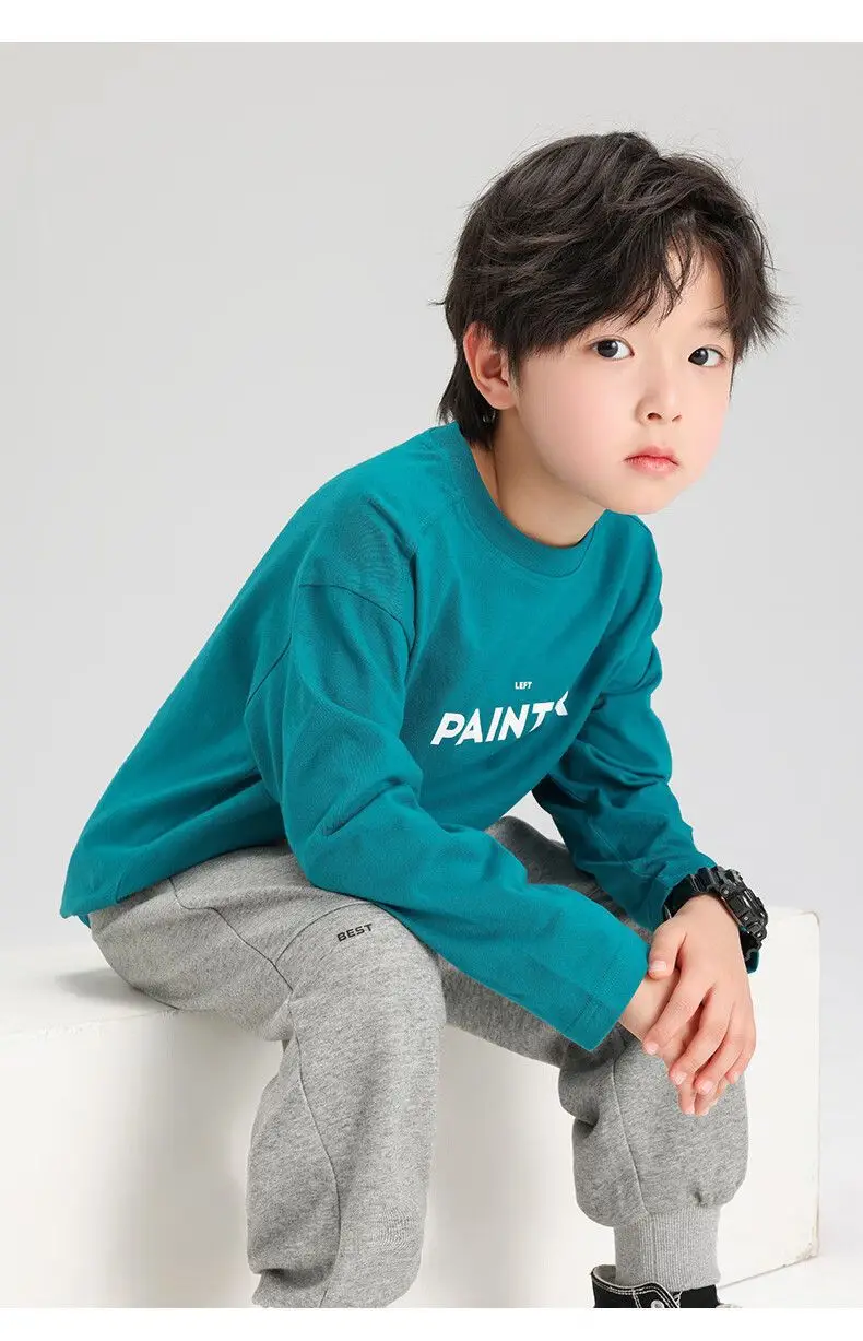 Zuoxi Boys Long Sleeve T-Shirt Pure Cotton Spring Autumn 2026 — feature 31