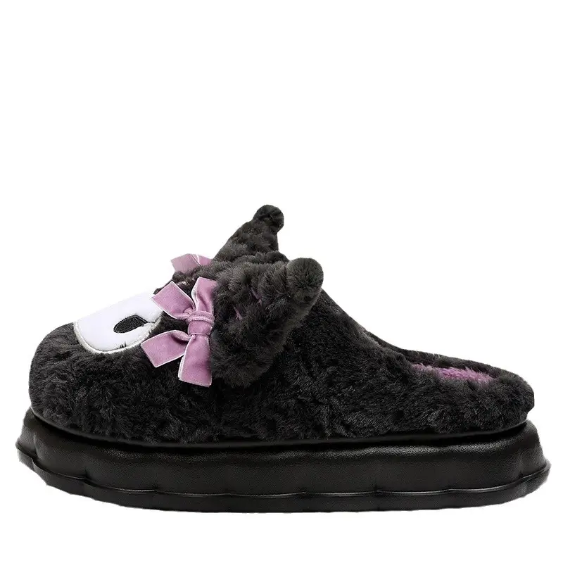 Children's Soft Cotton Slippers Purple Winter Warm