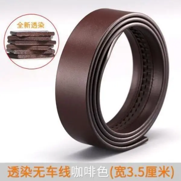 Men's Black Cowhide Belt with Automatic Buckle 3.5" — feature 17