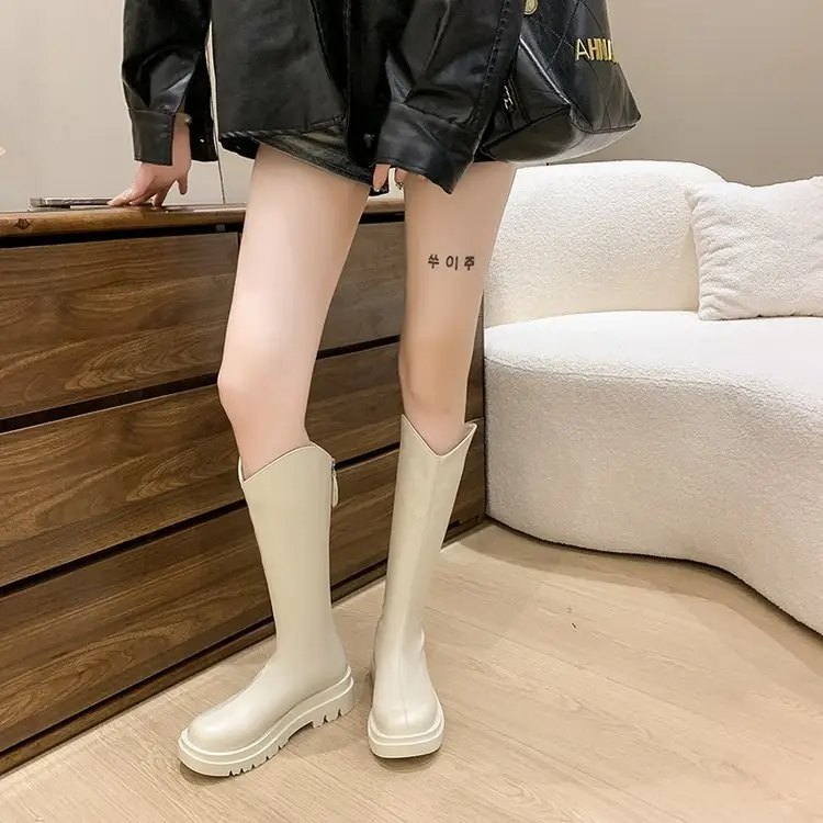 Women's Black High Heel Boots Thick Leg Winter — feature 15