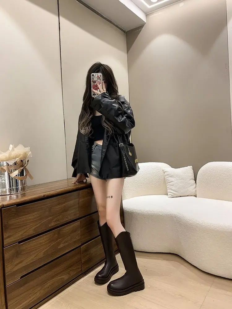 Women's Black High Heel Boots Thick Leg Winter — feature 3