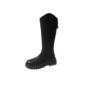 Women's Black High Heel Boots Thick Leg Winter - Image 3