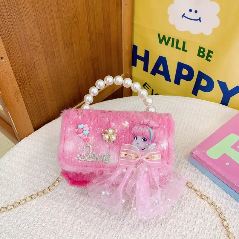 Trendy Princess Pearl Handbag for Girls - Image 5