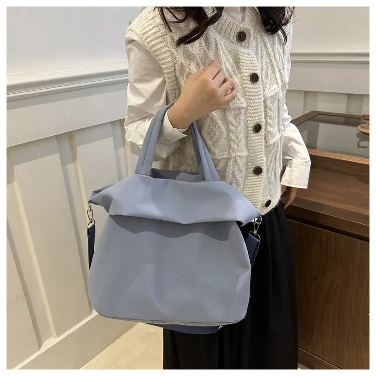New Casual Nylon Tote Bag Grey Large Capacity 2024 — feature 20