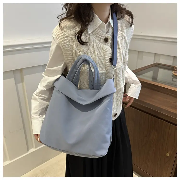 New Casual Nylon Tote Bag Grey Large Capacity 2024 — feature 22