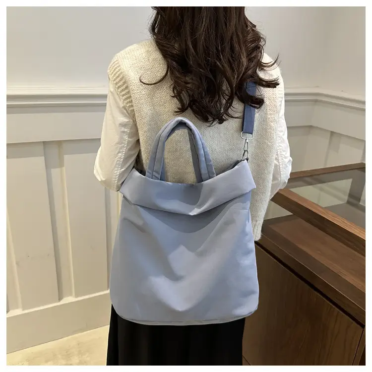 New Casual Nylon Tote Bag Grey Large Capacity 2024 — feature 23