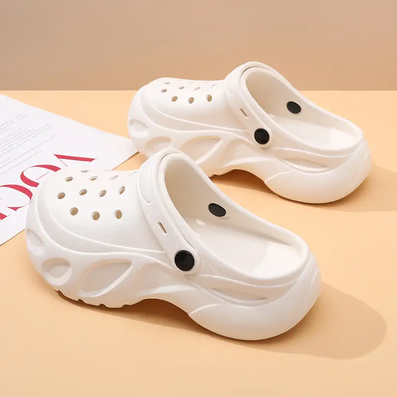 EVA Hole Shoes Women's Elevated Thick-soled Breathable Non-slip Baotou Slippers All-match Lightweight Deodorant Wear-resistant Sandals