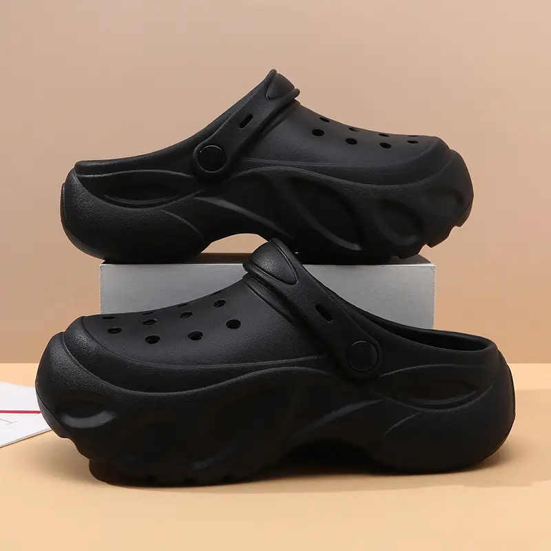 EVA Hole Shoes Women's Elevated Thick-soled Breathable Non-slip Baotou Slippers All-match Lightweight Deodorant Wear-resistant Sandals