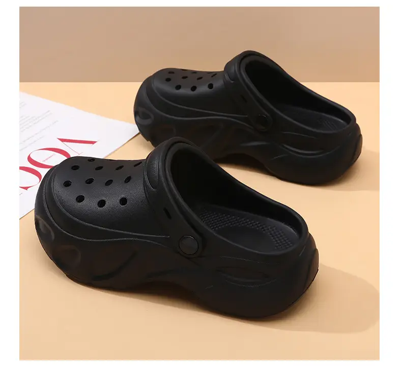 EVA Hole Shoes Women's Elevated Thick-soled Breathable Non-slip Baotou Slippers All-match Lightweight Deodorant Wear-resistant Sandals — feature 10