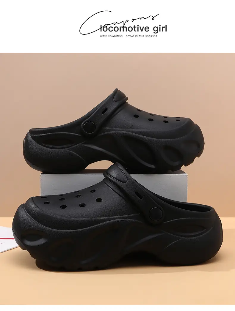 EVA Hole Shoes Women's Elevated Thick-soled Breathable Non-slip Baotou Slippers All-match Lightweight Deodorant Wear-resistant Sandals — feature 12