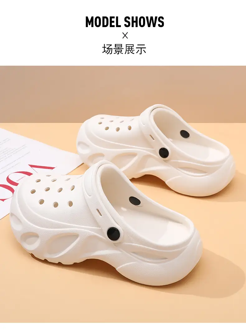 EVA Hole Shoes Women's Elevated Thick-soled Breathable Non-slip Baotou Slippers All-match Lightweight Deodorant Wear-resistant Sandals — feature 7