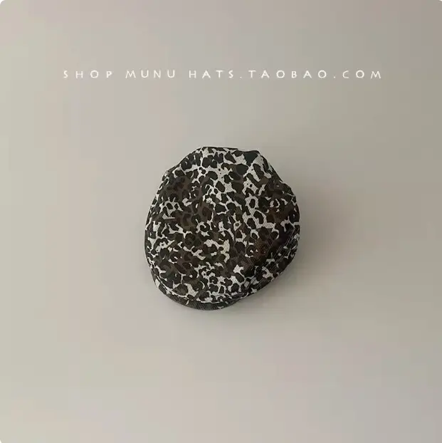 Children's Leopard Beret Cap Spring Autumn Forward - Image 2