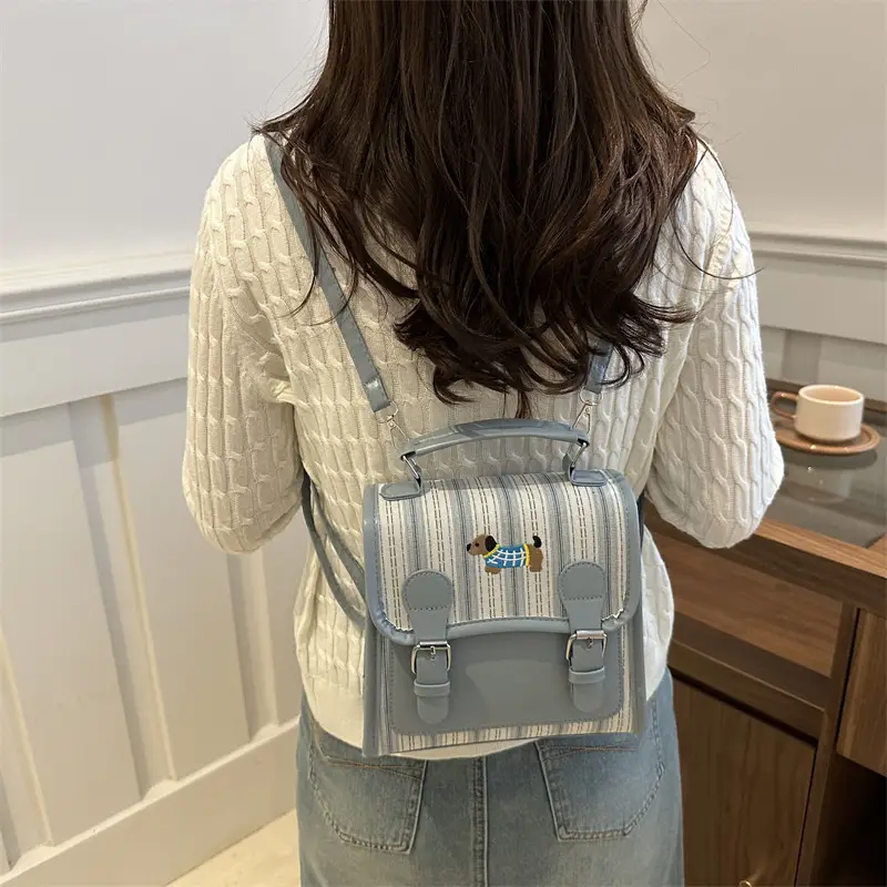 2024 Autumn New Backpack Fashion Simple Portable Student Shoulder Bag Cover Plaid Retro Crossbody Bag