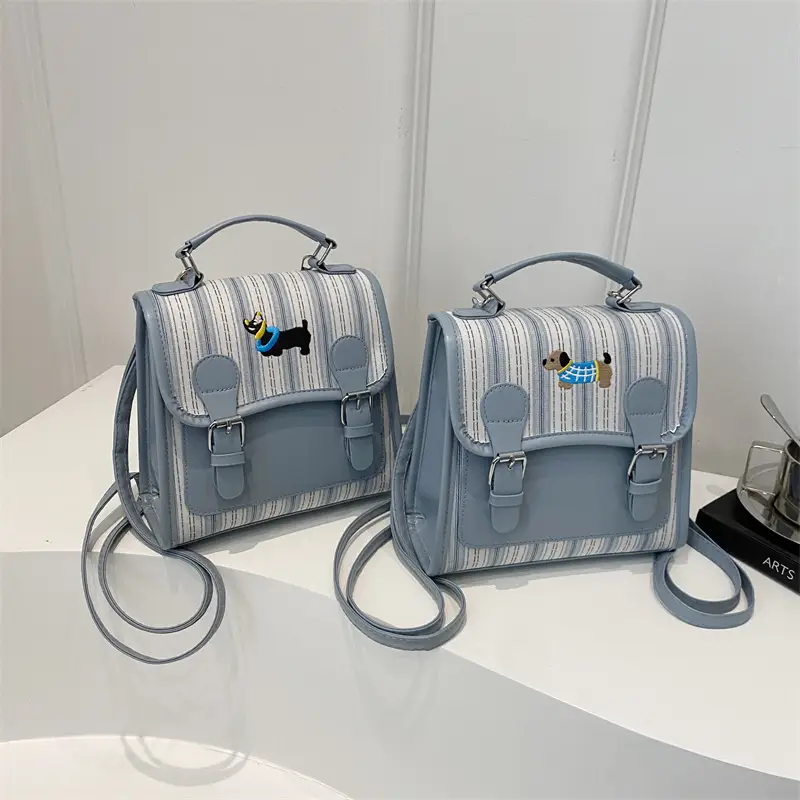 2024 Autumn New Backpack Fashion Simple Portable Student Shoulder Bag Cover Plaid Retro Crossbody Bag