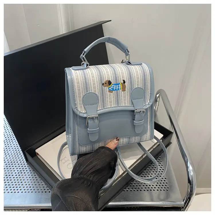 2024 Autumn New Backpack Fashion Simple Portable Student Shoulder Bag Cover Plaid Retro Crossbody Bag — feature 10