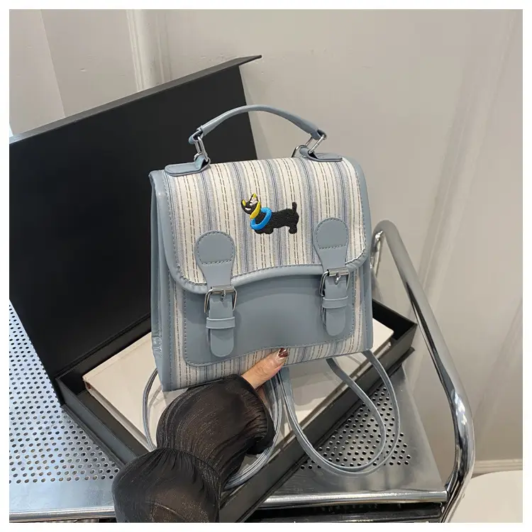 2024 Autumn New Backpack Fashion Simple Portable Student Shoulder Bag Cover Plaid Retro Crossbody Bag — feature 11