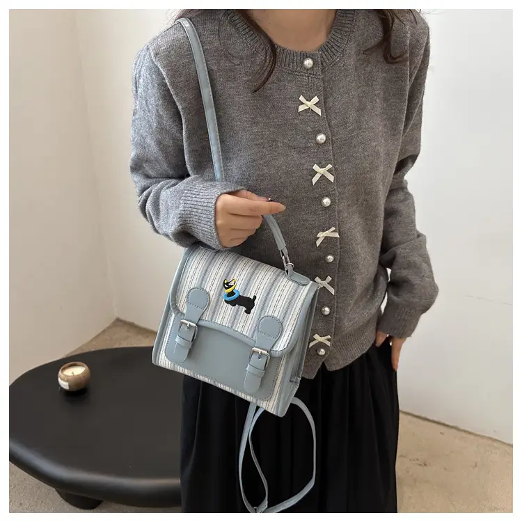 2024 Autumn New Backpack Fashion Simple Portable Student Shoulder Bag Cover Plaid Retro Crossbody Bag — feature 13