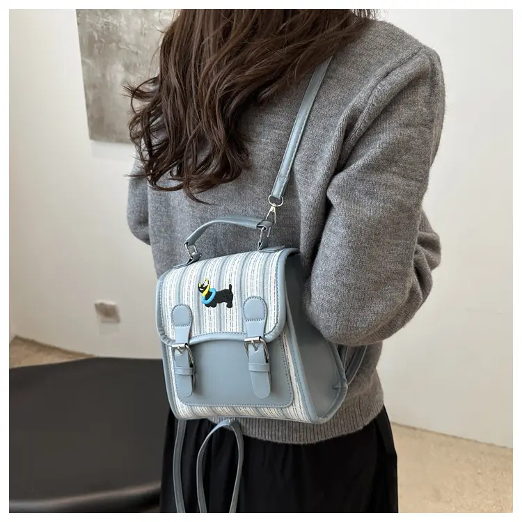 2024 Autumn New Backpack Fashion Simple Portable Student Shoulder Bag Cover Plaid Retro Crossbody Bag — feature 14
