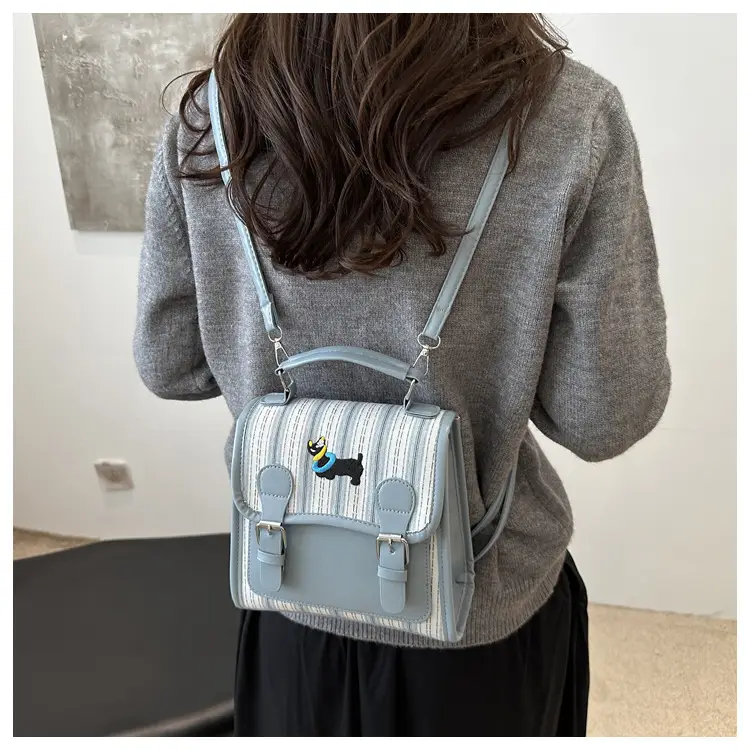 2024 Autumn New Backpack Fashion Simple Portable Student Shoulder Bag Cover Plaid Retro Crossbody Bag — feature 15