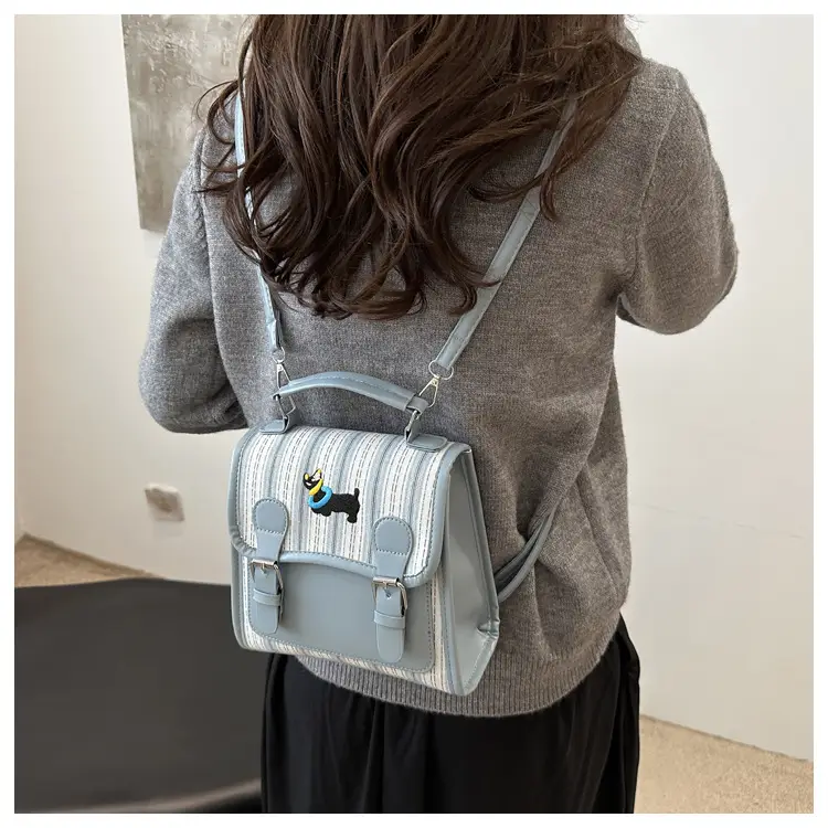 2024 Autumn New Backpack Fashion Simple Portable Student Shoulder Bag Cover Plaid Retro Crossbody Bag — feature 16