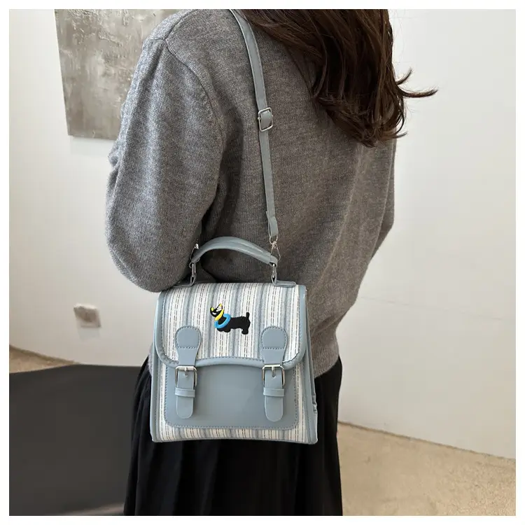 2024 Autumn New Backpack Fashion Simple Portable Student Shoulder Bag Cover Plaid Retro Crossbody Bag — feature 17