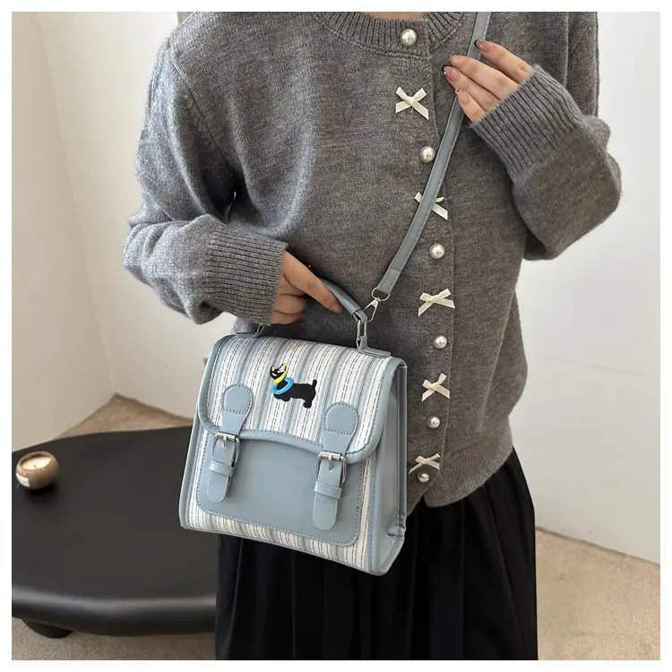 2024 Autumn New Backpack Fashion Simple Portable Student Shoulder Bag Cover Plaid Retro Crossbody Bag — feature 18