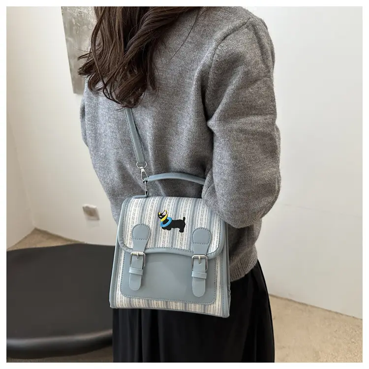 2024 Autumn New Backpack Fashion Simple Portable Student Shoulder Bag Cover Plaid Retro Crossbody Bag — feature 19