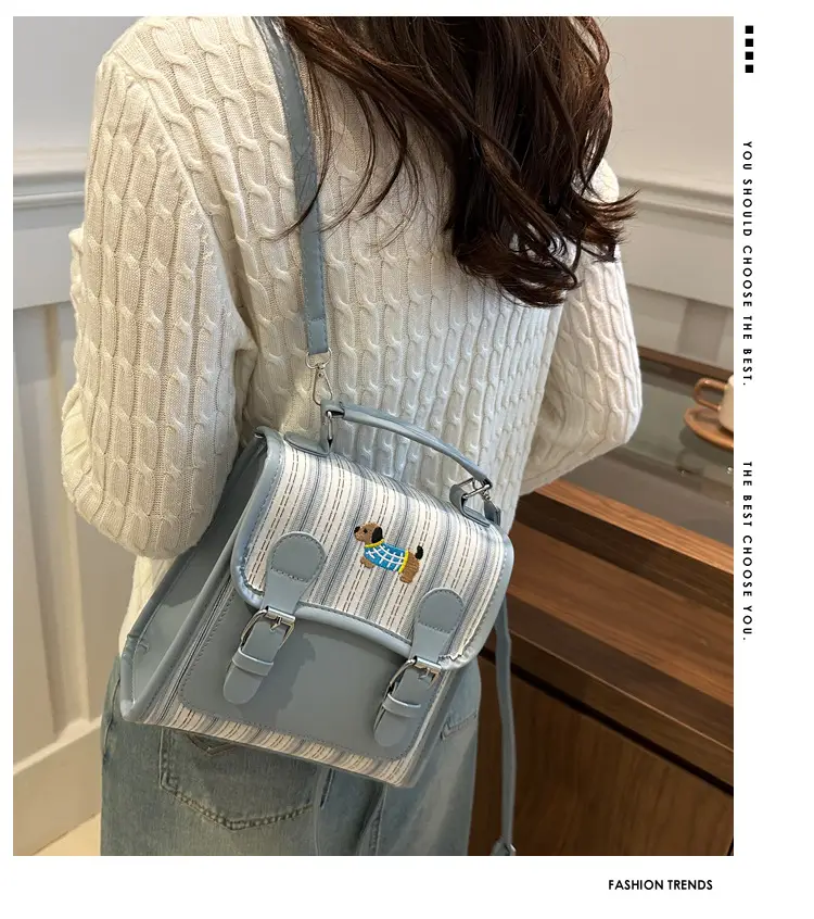 2024 Autumn New Backpack Fashion Simple Portable Student Shoulder Bag Cover Plaid Retro Crossbody Bag — feature 2