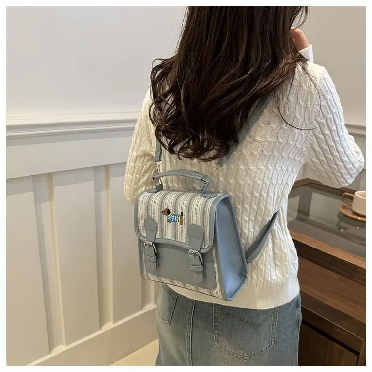 2024 Autumn New Backpack Fashion Simple Portable Student Shoulder Bag Cover Plaid Retro Crossbody Bag — feature 21