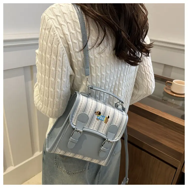 2024 Autumn New Backpack Fashion Simple Portable Student Shoulder Bag Cover Plaid Retro Crossbody Bag — feature 22