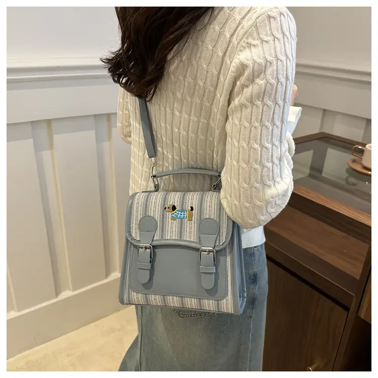 2024 Autumn New Backpack Fashion Simple Portable Student Shoulder Bag Cover Plaid Retro Crossbody Bag — feature 23
