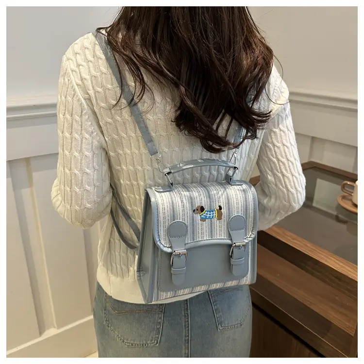 2024 Autumn New Backpack Fashion Simple Portable Student Shoulder Bag Cover Plaid Retro Crossbody Bag — feature 24