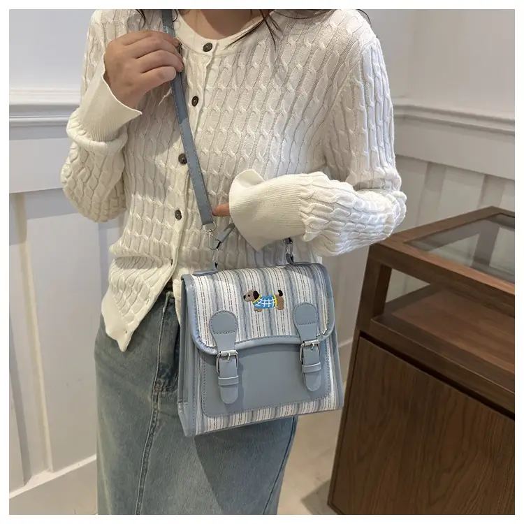 2024 Autumn New Backpack Fashion Simple Portable Student Shoulder Bag Cover Plaid Retro Crossbody Bag — feature 25