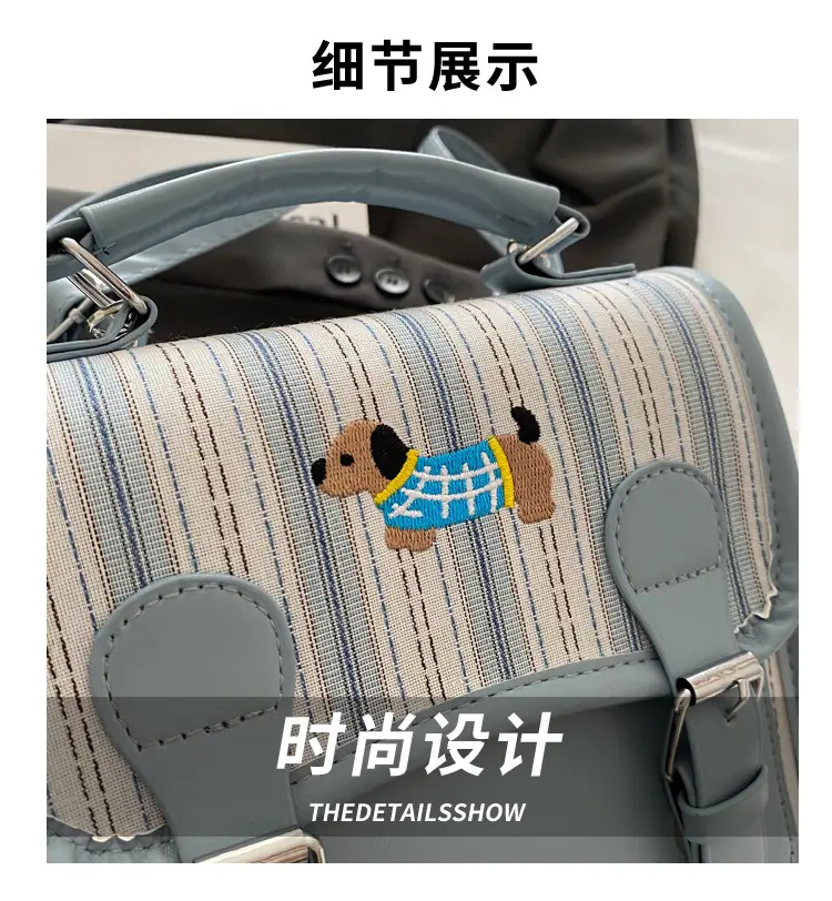 2024 Autumn New Backpack Fashion Simple Portable Student Shoulder Bag Cover Plaid Retro Crossbody Bag — feature 4