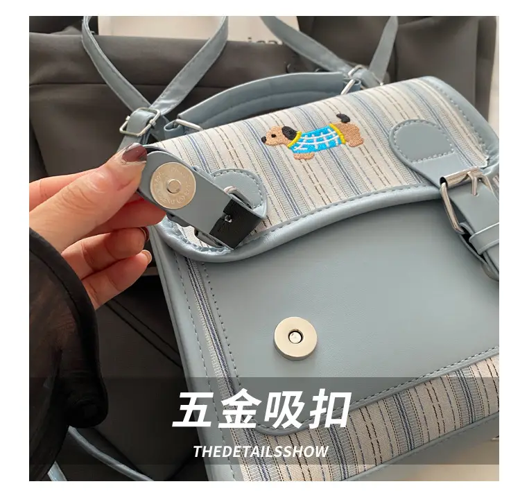 2024 Autumn New Backpack Fashion Simple Portable Student Shoulder Bag Cover Plaid Retro Crossbody Bag — feature 5