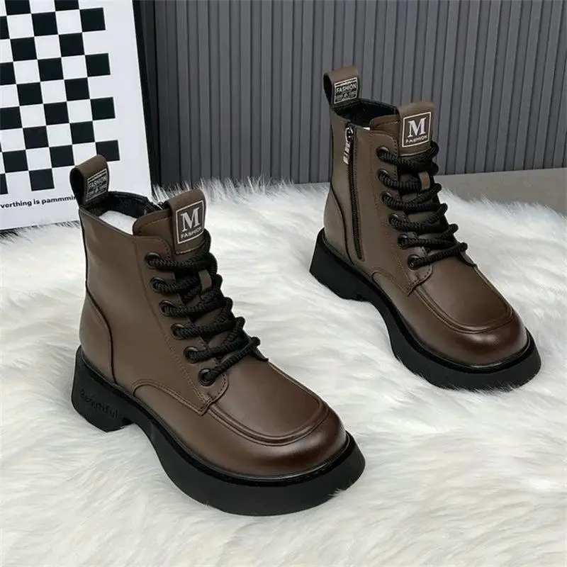 Women's Brown Thick-Soled Martin Boots 2025 Winter