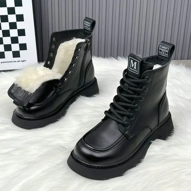 Women's Brown Thick-Soled Martin Boots 2025 Winter — feature 2