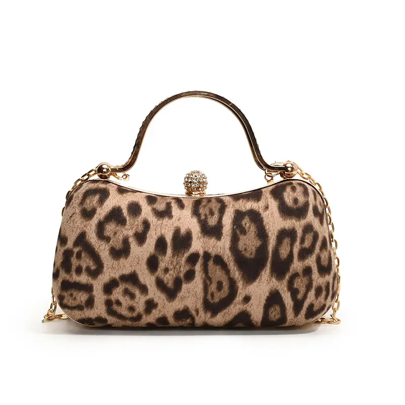 Leopard Print Chain Shoulder Bag Women 2024