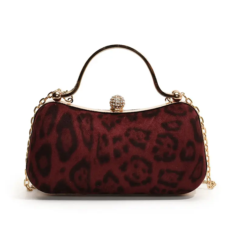 Leopard Print Chain Shoulder Bag Women 2024