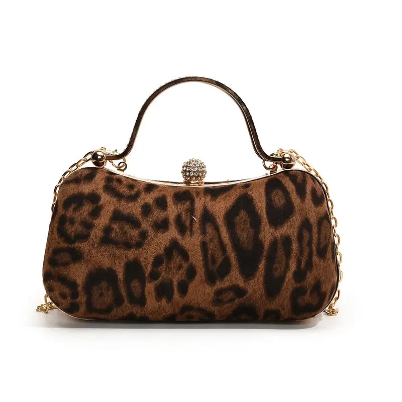 Leopard Print Chain Shoulder Bag Women 2024