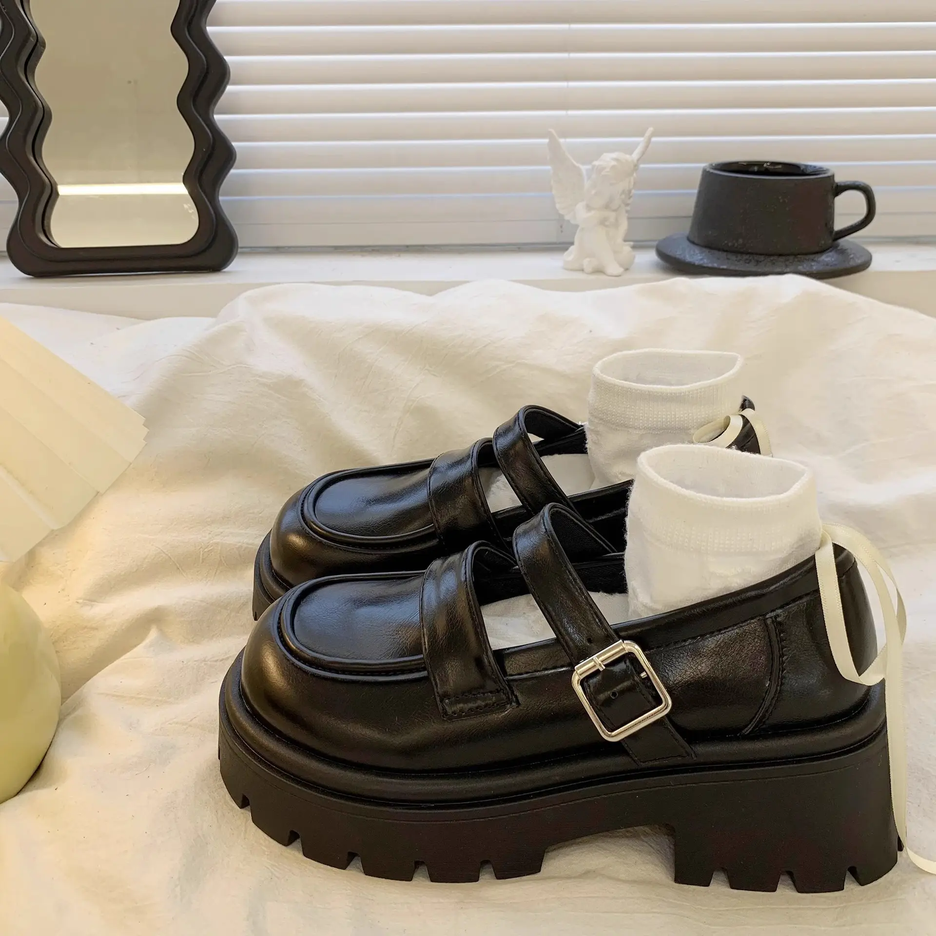 Women's Retro British Platform Shoes 2024 Spring New College-style Japanese Jk Dress Mary Jane Shoes - Image 4