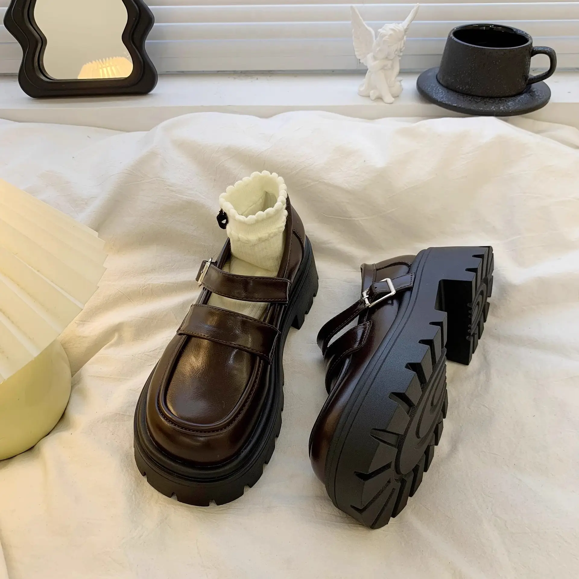 Women's Retro British Platform Shoes 2024 Spring New College-style Japanese Jk Dress Mary Jane Shoes - Image 6