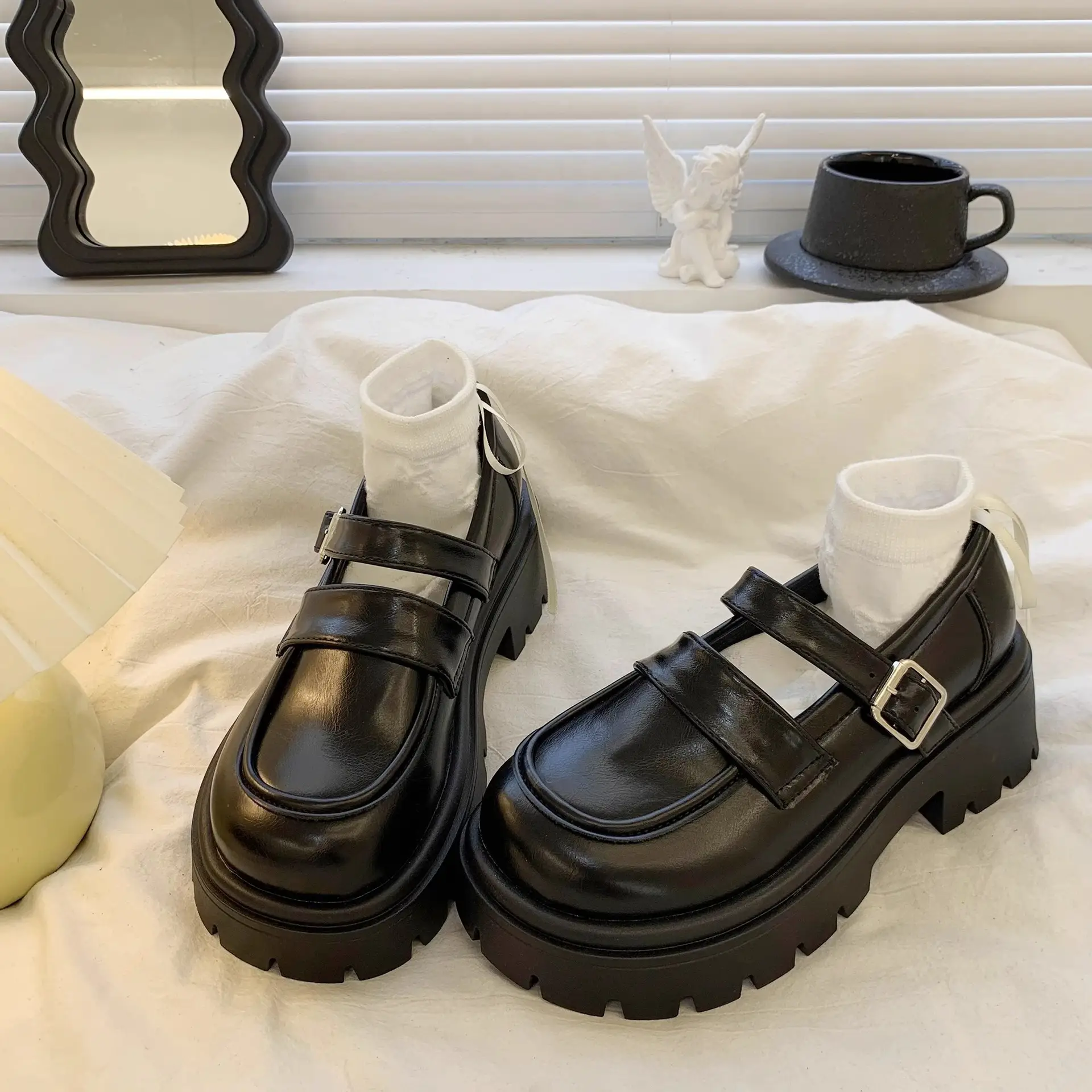 Women's Retro British Platform Shoes 2024 Spring New College-style Japanese Jk Dress Mary Jane Shoes — feature 13