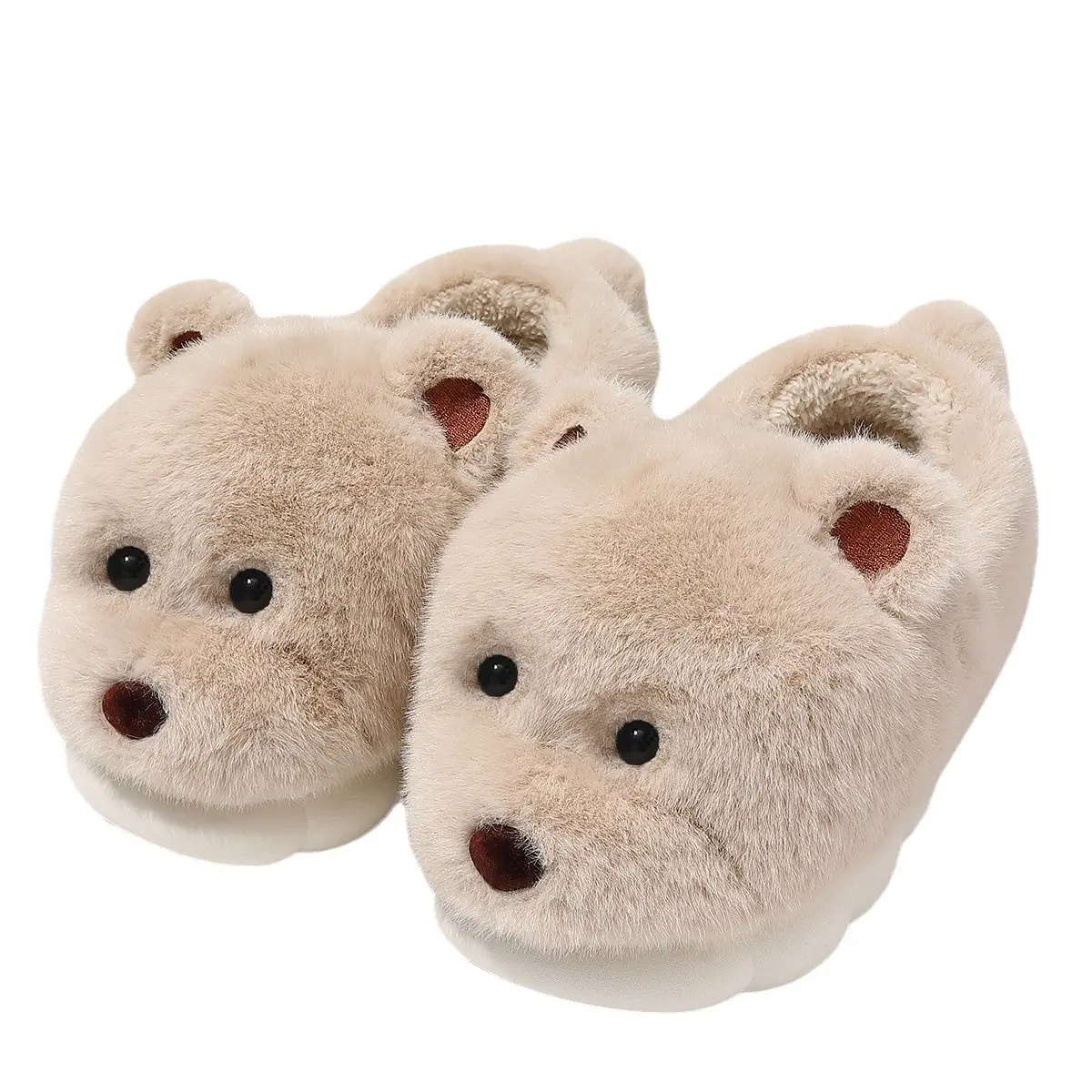 White Soft Cotton Slippers for Men Women Winter 2024 - Image 8