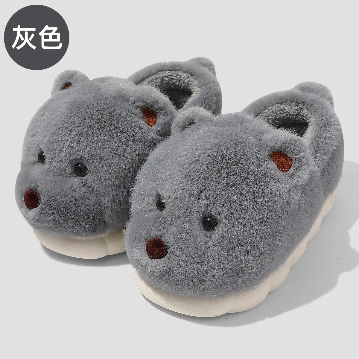 White Soft Cotton Slippers for Men Women Winter 2024 - Image 3