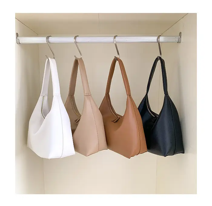 Soft Leather Retro Shoulder Bag in Milk Tea Color — feature 2